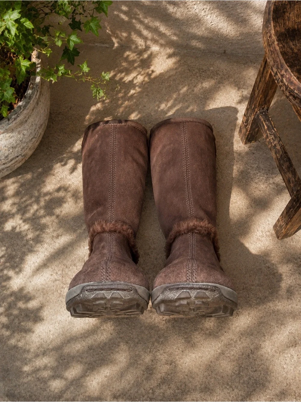 Timberland Brown Suede Faux-Fur-Trim Mid-Calf Winter Boots